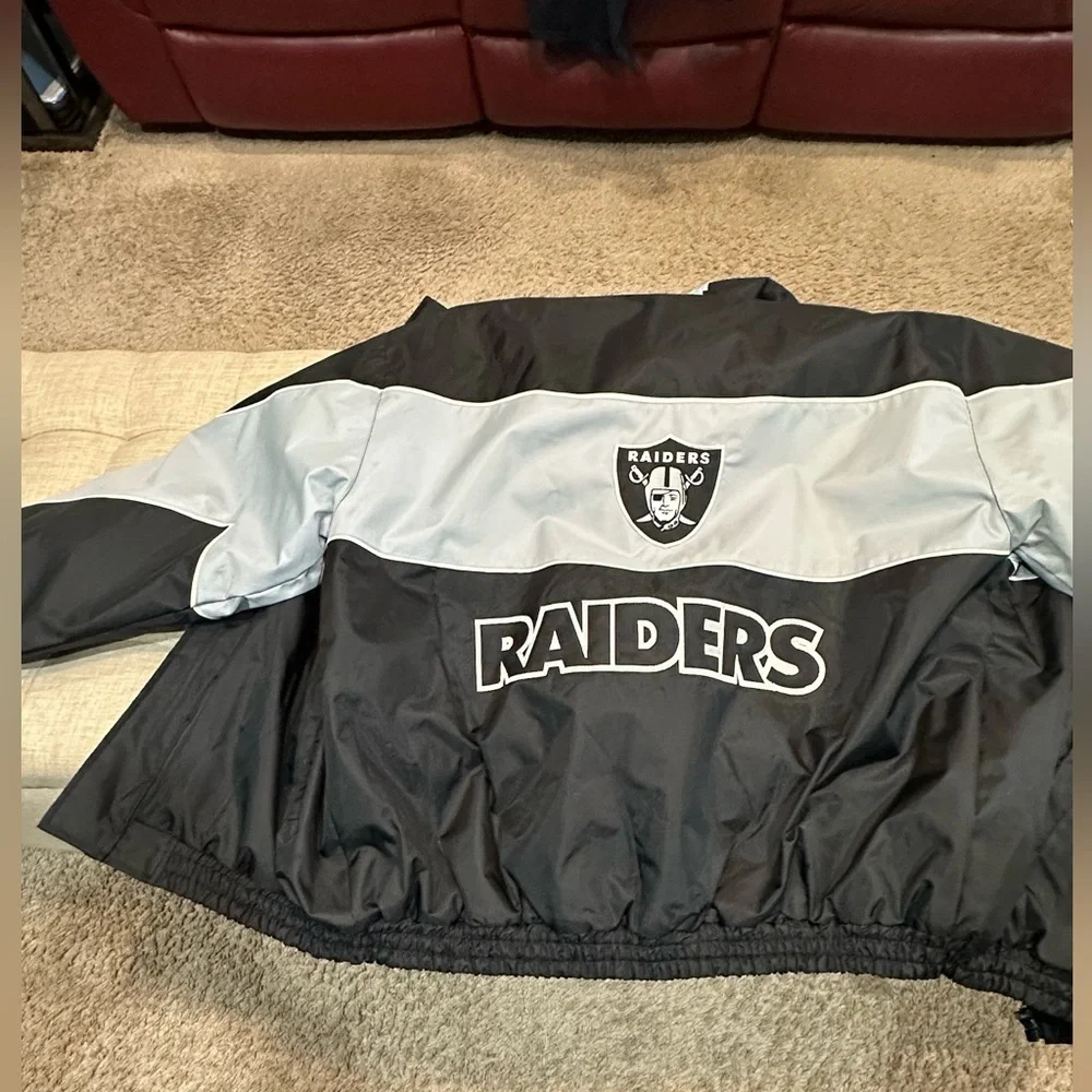 Vintage Oakland Raiders NFL Jeff Hamilton Winter Coat Jacket - Men’s LG - Picture 4 of 8